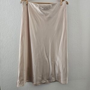 Rachel Zoe Champagne Satin Midi Skirt